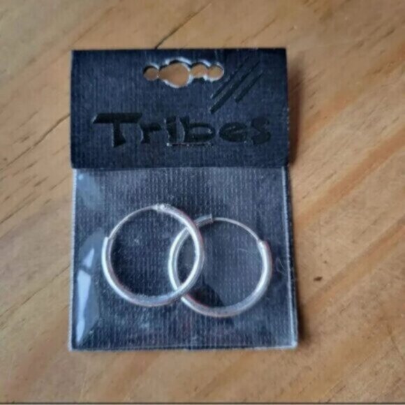 Sterling Silver Hoop Earrings NWT - Picture 2 of 6